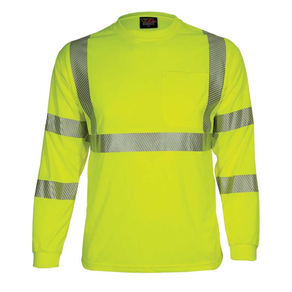 Reflective Apparel by PIP Type R CL3 L-sleeve Shirt Comfort Trim YEL 2X