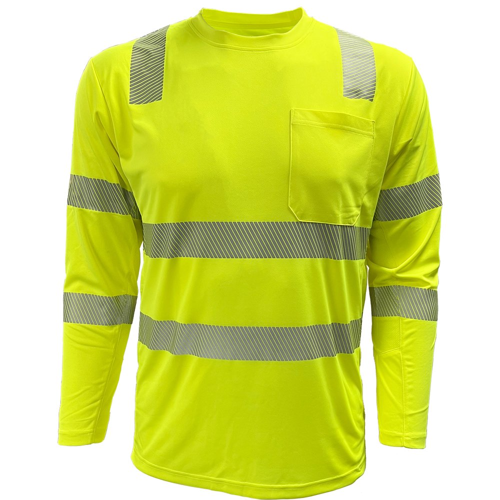 Reflective Apparel by PIP R Class 3 Ecochill L.sleeve T-shirt Coolmax 6X
