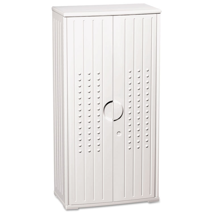 Rough n Ready Storage Cabinet, Three-Shelf, 33w x 18d x 66h, Platinum