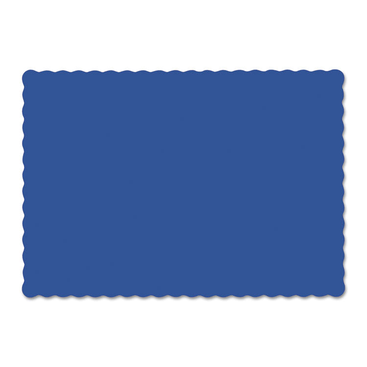 Placemats, Smooth Surface, Scalloped Edges, 13.5" x 9.5", Navy Blue, 1,000/Carton