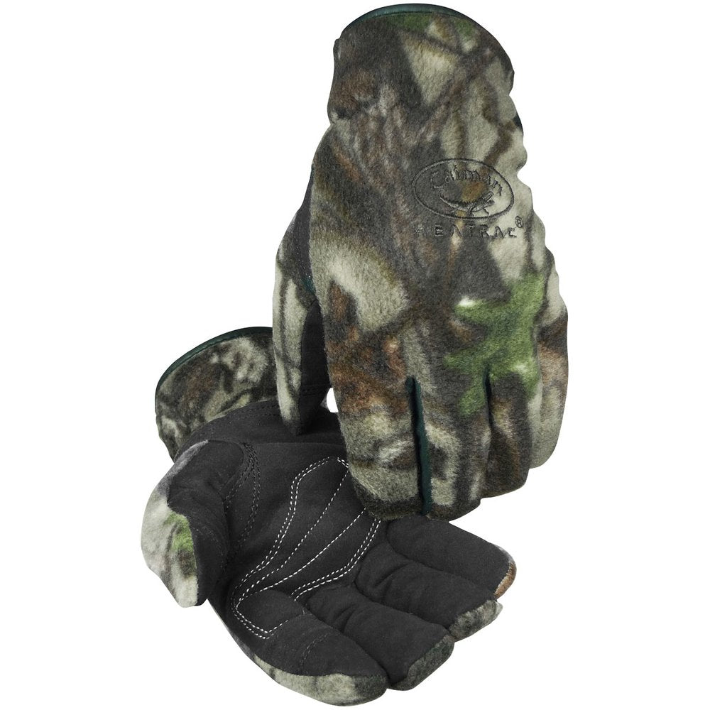 Caiman by PIP SYN Leather Glove Camo Fleece Back Insul 2X, 12 Pairs/Dozen