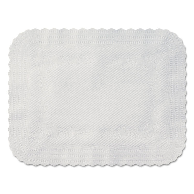 Scalloped Edge Traymat, Smooth Surface, 19.13" x 14", White, 1,000/Carton