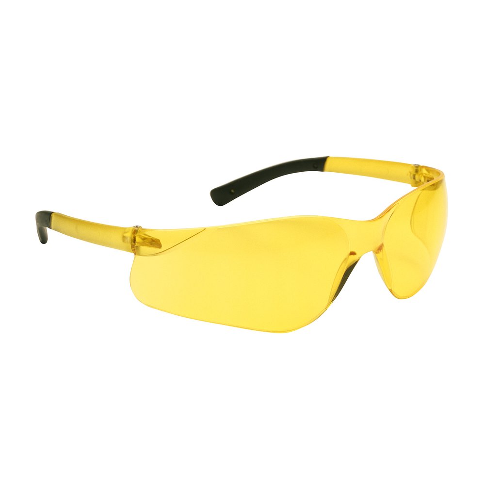 PIP Rimless Glasses Amber Amber Lens Anti-scratch, 12 Pairs/Pack