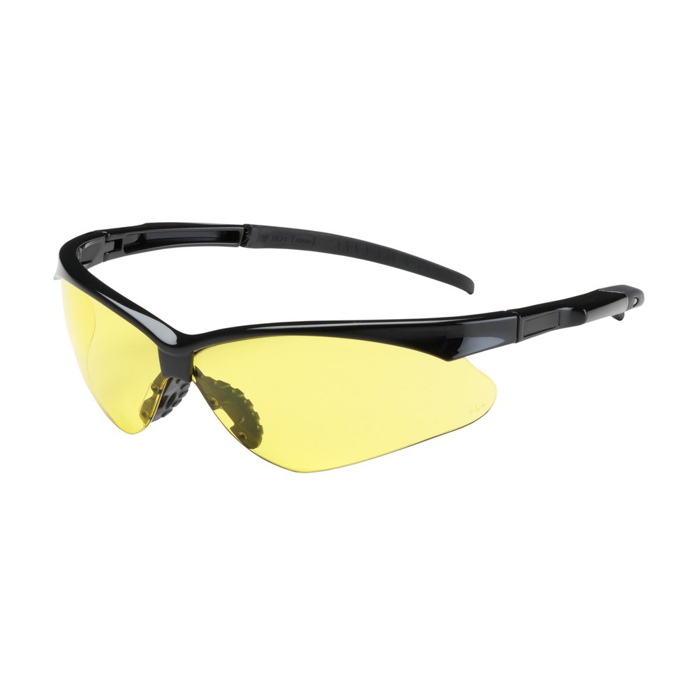 PIP Semi-rimless Glasses BLK Ambr Lens A-scratch, 12 Pairs/Pack