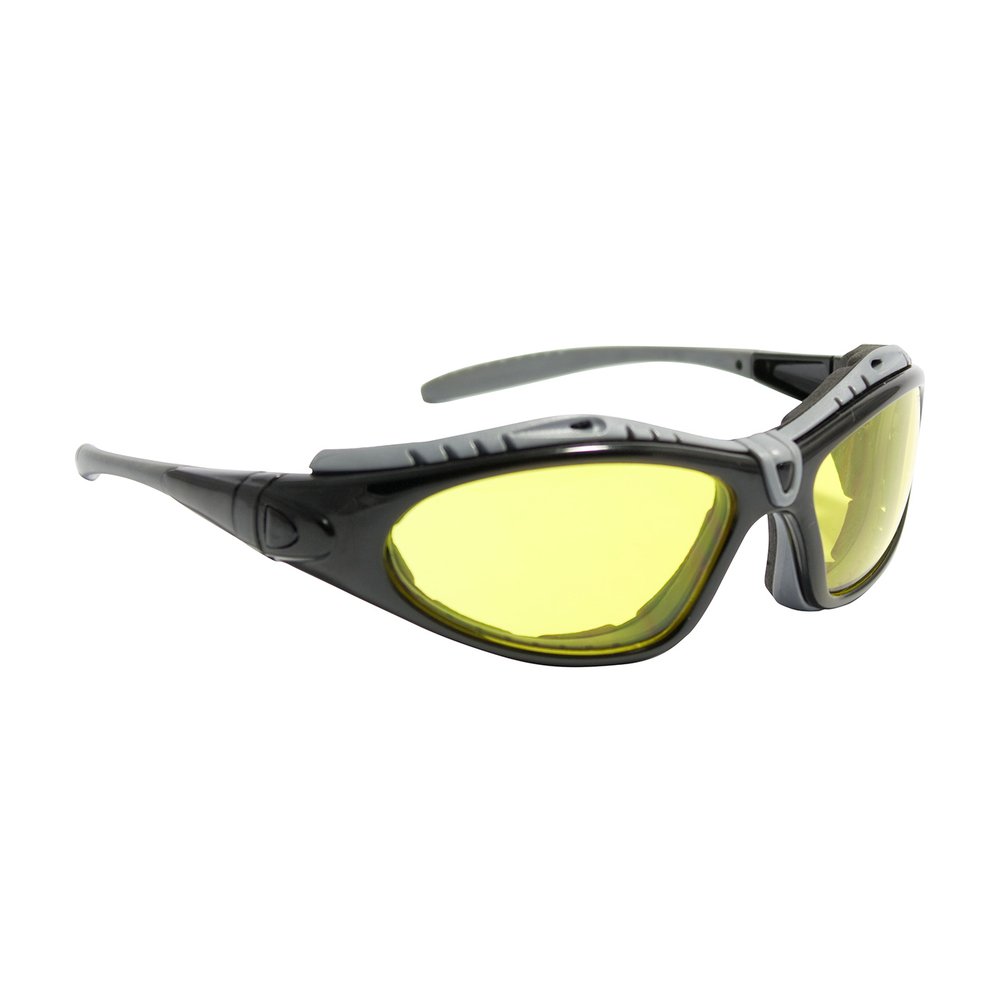PIP Full Frame Glasses BLK Foam Amber Lens S/F, 12 Pairs/Box