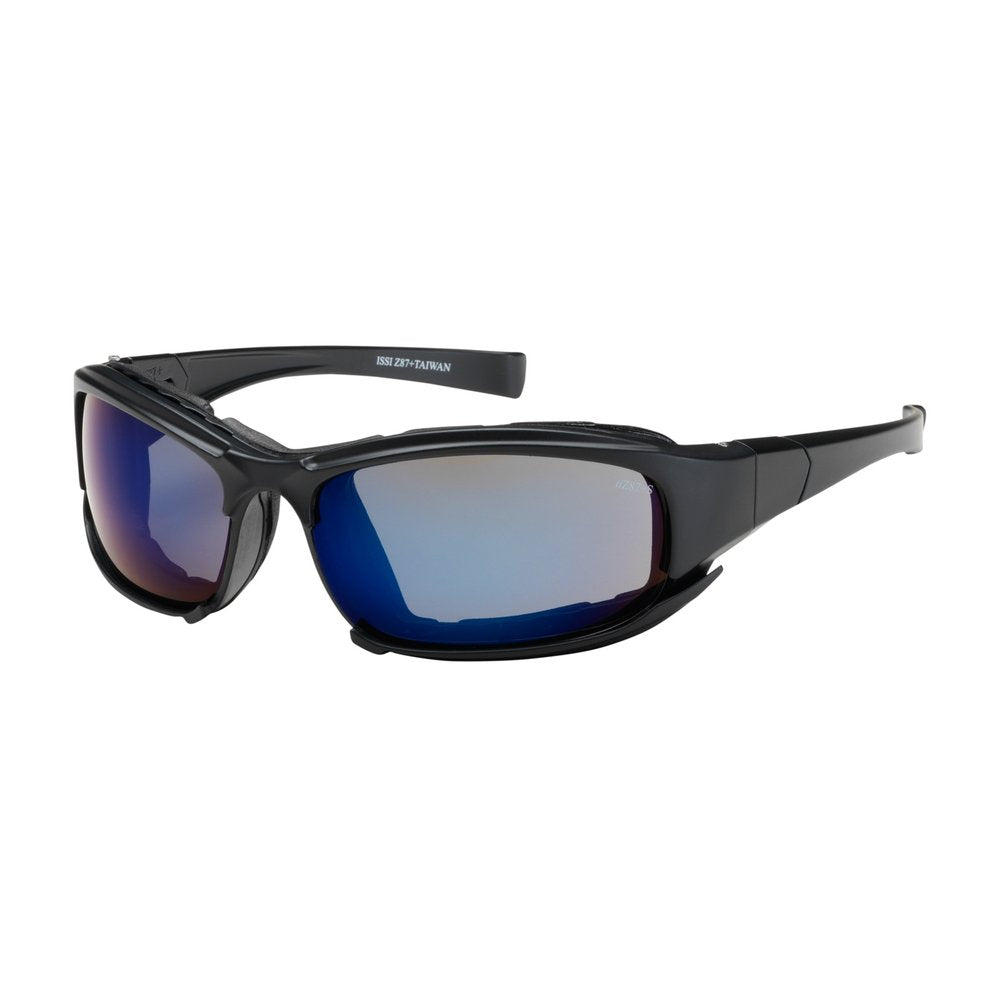 PIP Full Frame Glasses BLK Rubb BLU Mirr Lens S/F, 12 Pairs/Box