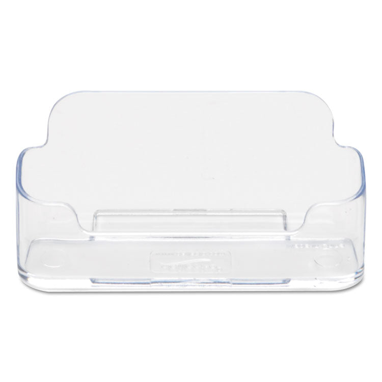 Horizontal Business Card Holder, Holds 50 Cards, 3.88 x 1.38 x 1.81, Plastic, Clear