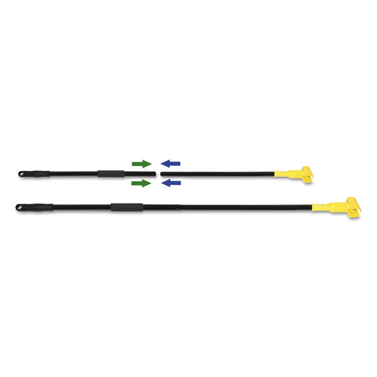 Two-Piece Metal Handle with Plastic Jaw Head, 1.5" dia x 59", Black/Yellow
