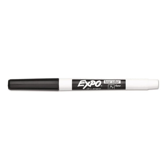Low-Odor Dry-Erase Marker, Fine Bullet Tip, Black, Dozen