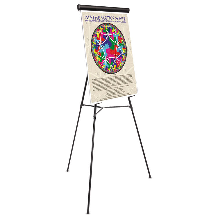 Heavy-Duty Telescoping Tripod Display Easel, 38" to 69" Tall, Metal, Black, Supports Up to 45 lb