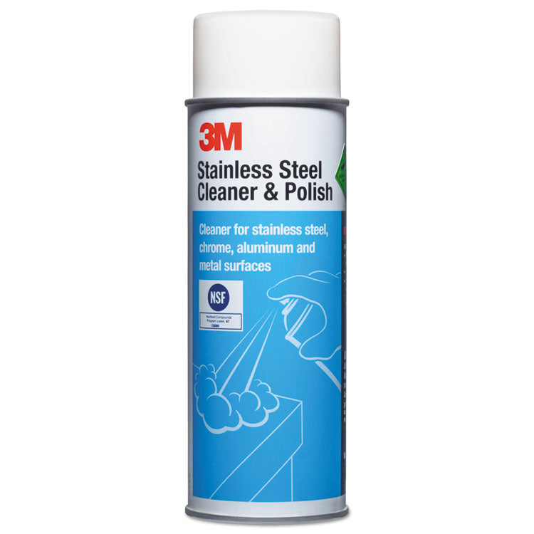 Stainless Steel Cleaner and Polish, Foam, 21 oz Aerosol Spray, 12/Carton