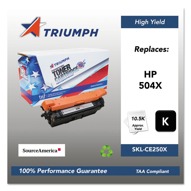 751000NSH1104 Remanufactured CE250X (504X) High-Yield Toner, 10,500 Page-Yield, Black
