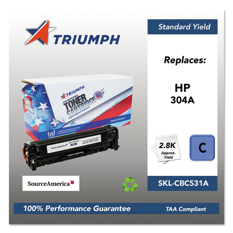 751000NSH0972 Remanufactured CC531A (304A) Toner, 2,800 Page-Yield, Cyan