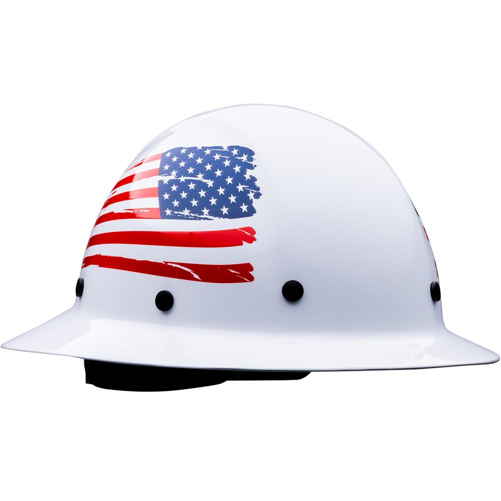 PIP Fullbrim Hardhat Fiberglass Resin Shell USA WHT