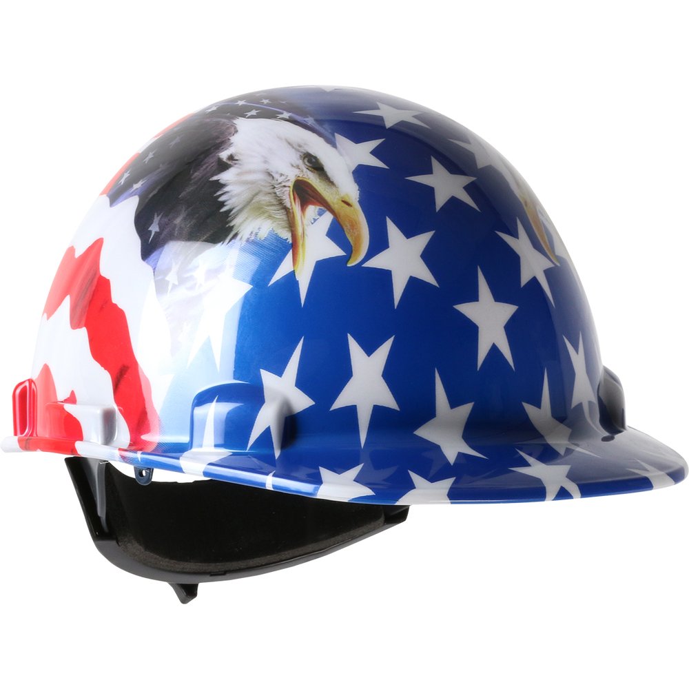 PIP Cap Style Smooth Dome Hardhat Graphic Wrap USA