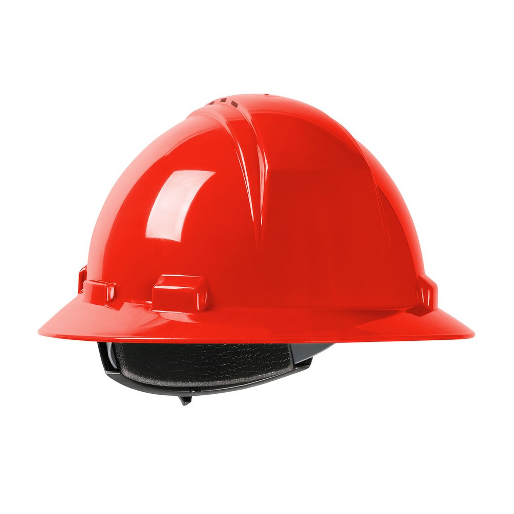 PIP Vented Fullbrim HARDHAT4-PT Textile Susp RED