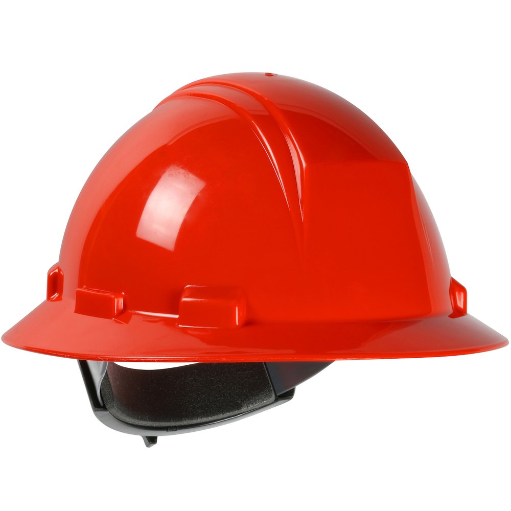 PIP Type II Full Brim Hard Hat Rachet Susp RED