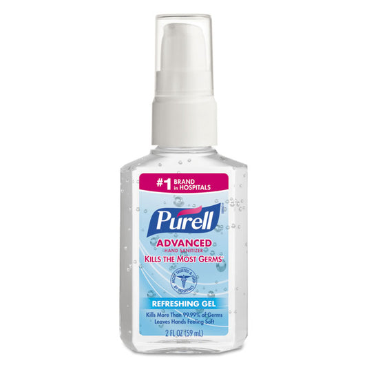 Advanced Hand Sanitizer Refreshing Gel, 2 oz Pump Bottle, Refreshing Scent (Each)