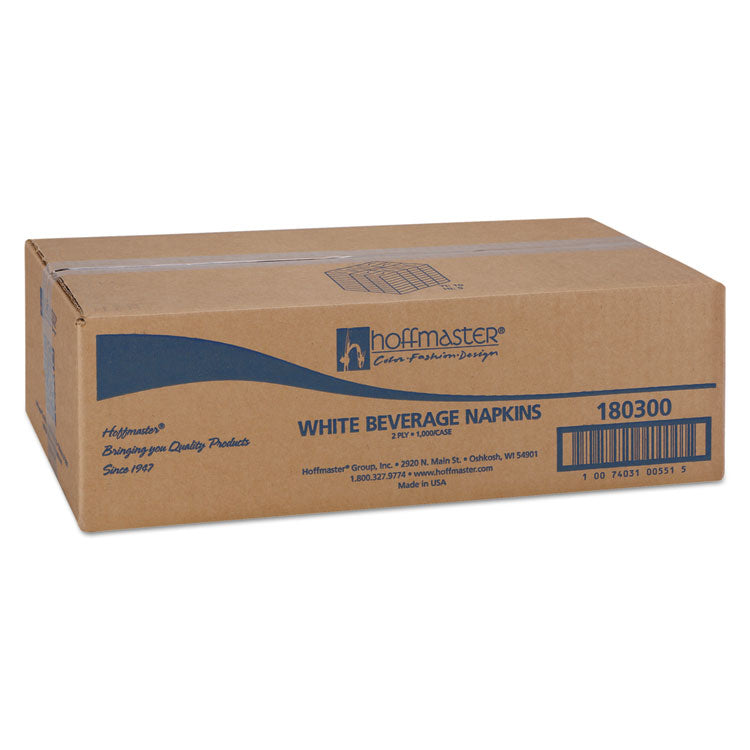 Embossed Beverage Napkins, 2-Ply, 9.5 x 9.5, White, 1,000/Carton