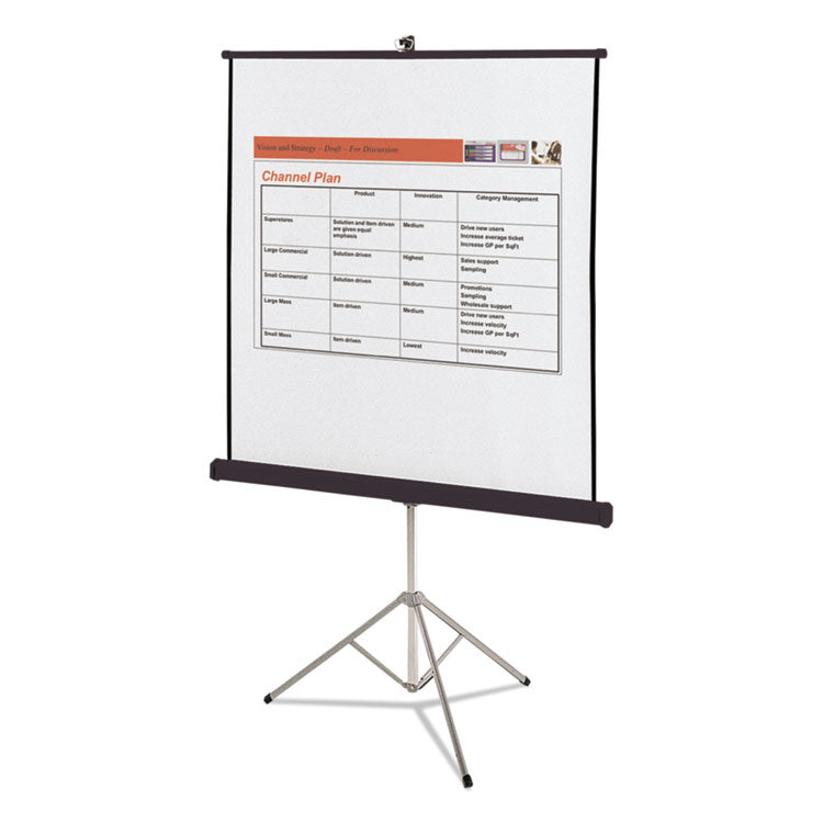 Portable Tripod Projection Screen, 70 x 70, White Matte Finish