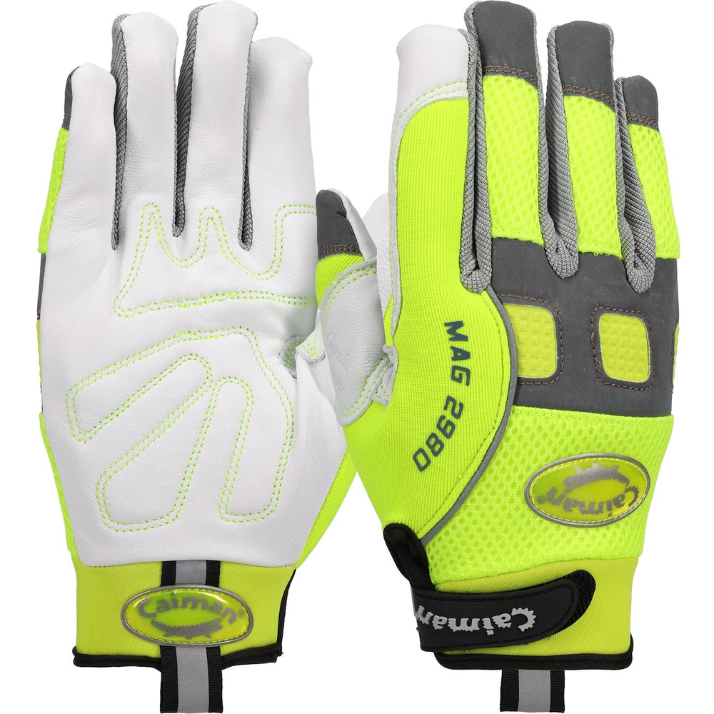 Caiman by PIP Mech GLV HI-VIS Goat Grain Palm (Pair)