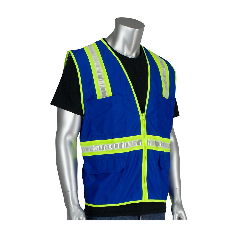 PIP Non-ansi Surveyor Stylevest Mesh Back BLU 2X