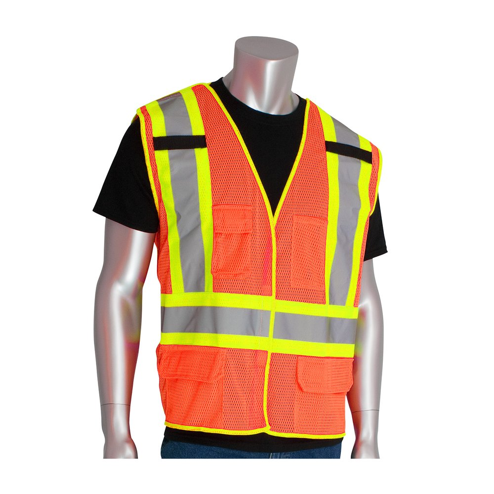 PIP Type R CL2 2-TONE 5 Pocket Breakaway Vest ORG M