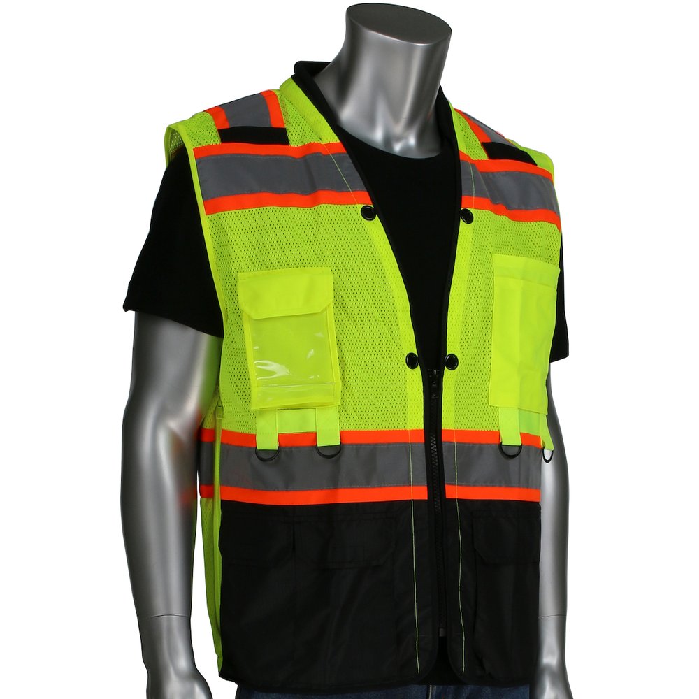 PIP TY R CL2 2-TONE 12P Tether Vest D Ring YEL 5X