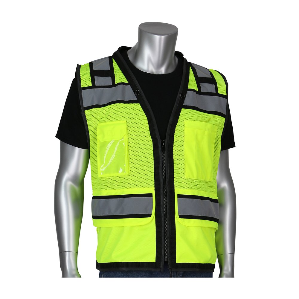 PIP Type R CL2 BLK 2-TONE 11P Mesh Vest W/D Ring L