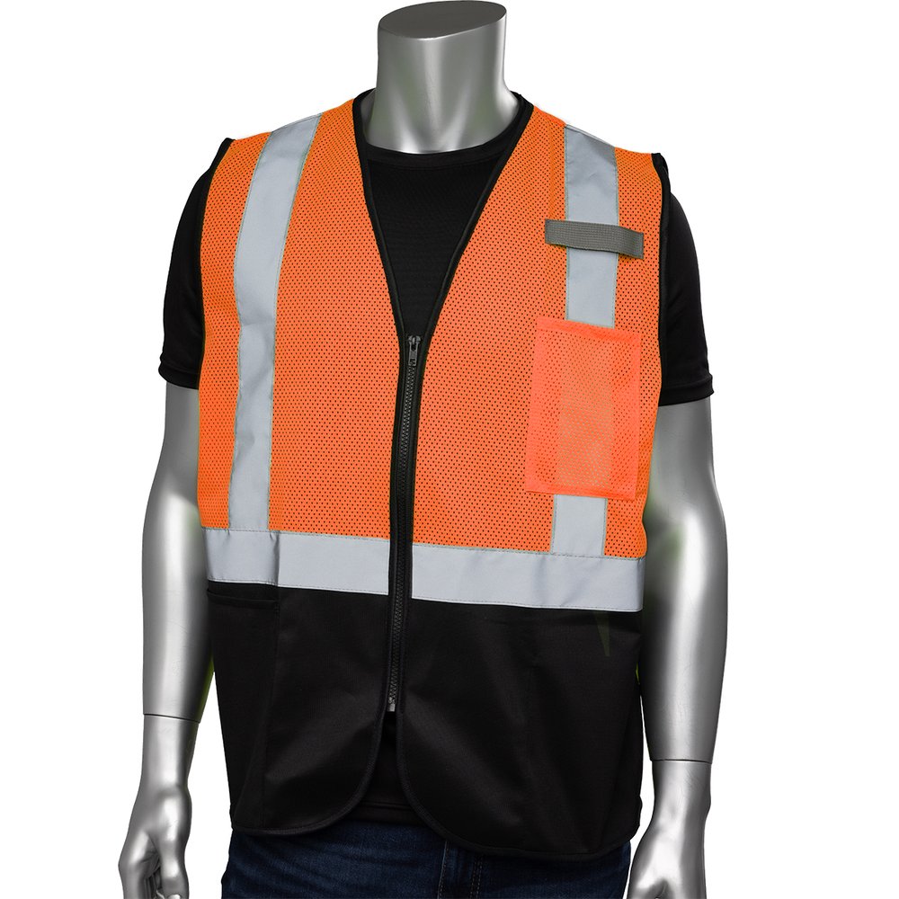 PIP Type R CL2 3POCKET Meshvest W/BLK Bottom Front