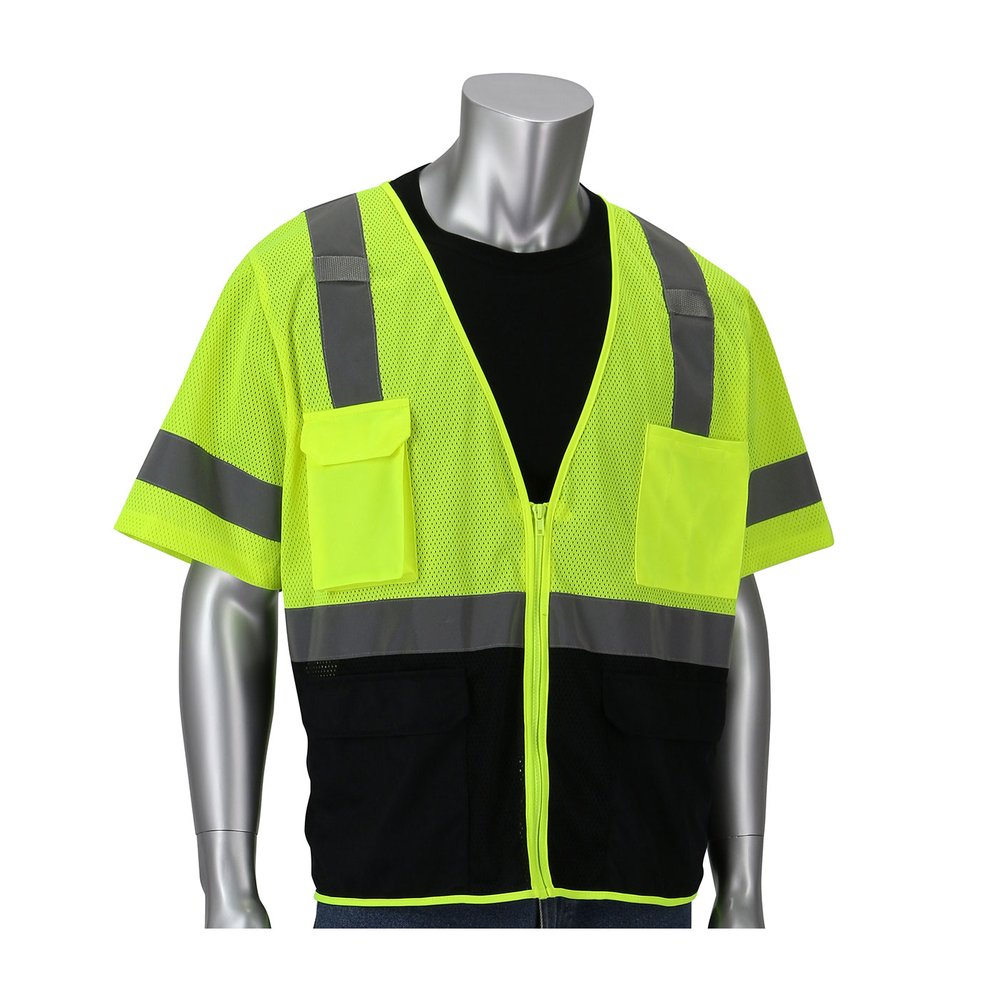 PIP T R CL3 5P Value Mesh Vest W/BLK Bottom Front 5X