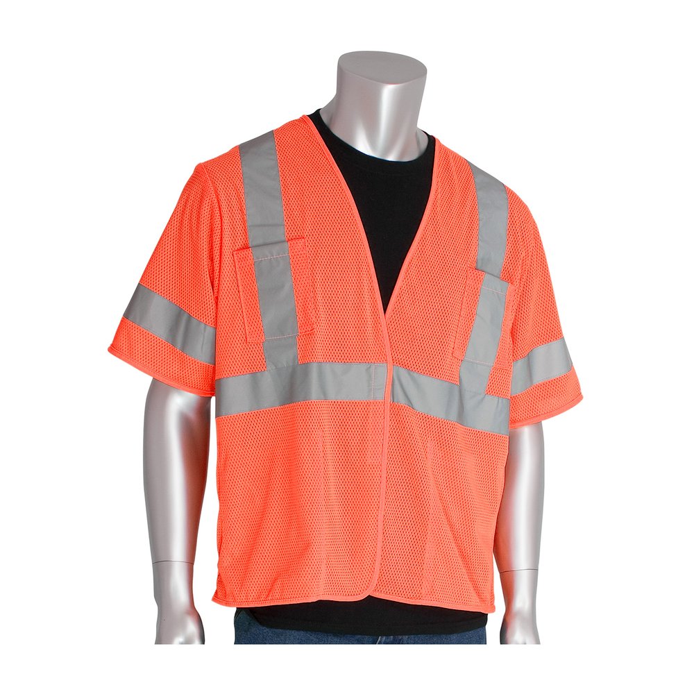 PIP ANSI Type R Class 3 Value Four Pocket Mesh Vest