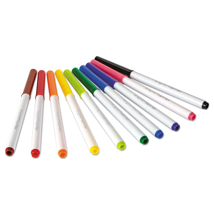 Washable Super Tips Markers, Fine/Broad Bullet Tips, Assorted Colors, 10/Set