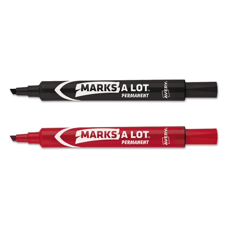 MARKS A LOT Regular Desk-Style Permanent Marker Value Pack, Broad Chisel Tip, Assorted Colors, 24/Pack