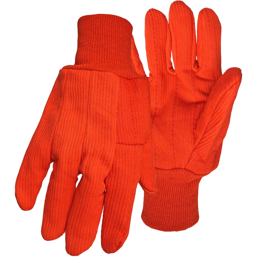 BOSS by PIP HI-VIS ORG POLYE./COTT.CORDED Dble Palm Glove L (Pair)