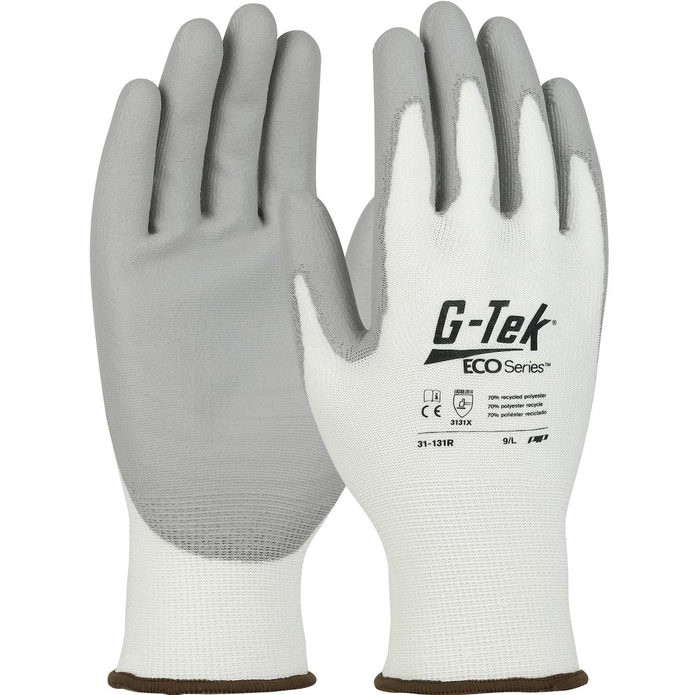 G-Tek by PIP Knit R.YARN/SPANDEX Glove W/POLYURE. Grip P/F L, 12 Pairs/Pack