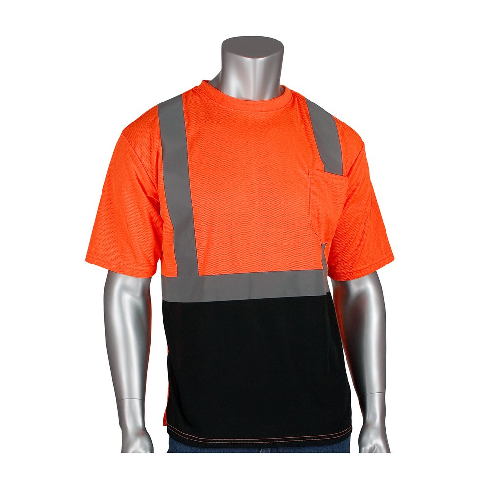 PIP Type R Class 2 S-sleeveshirt Black Bottom Front