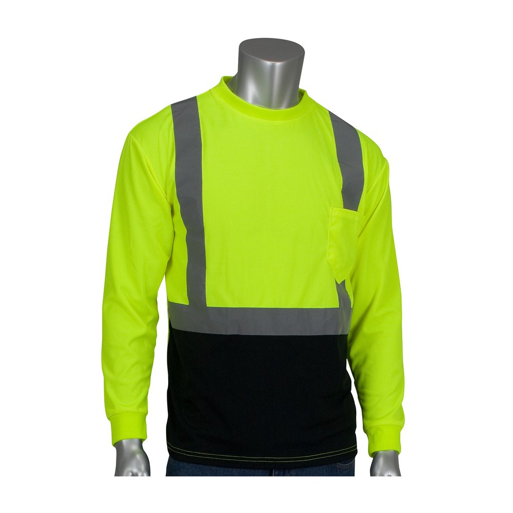 PIP Type R Class 2 L-sleeveshirt Black Bottom Front