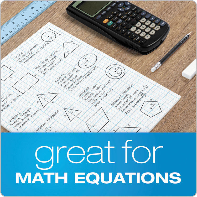 Cross Section Pads, Quadrille Rule (8 sq/in, 1 sq/in), (50) White 8.5 x 11 Sheets
