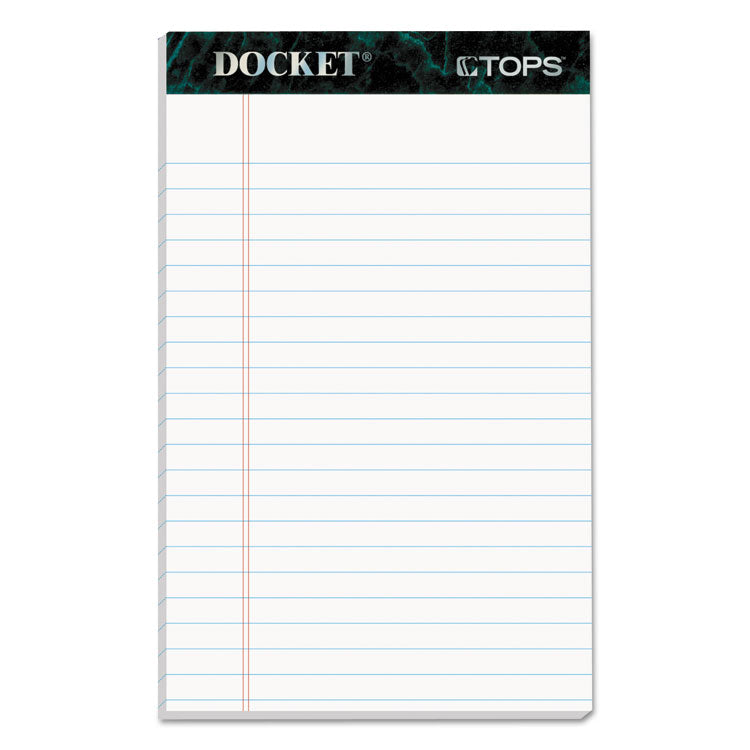 Docket Ruled Perforated Pads, Narrow Rule, (50) White 5 x 8 Sheets, 12/Pack