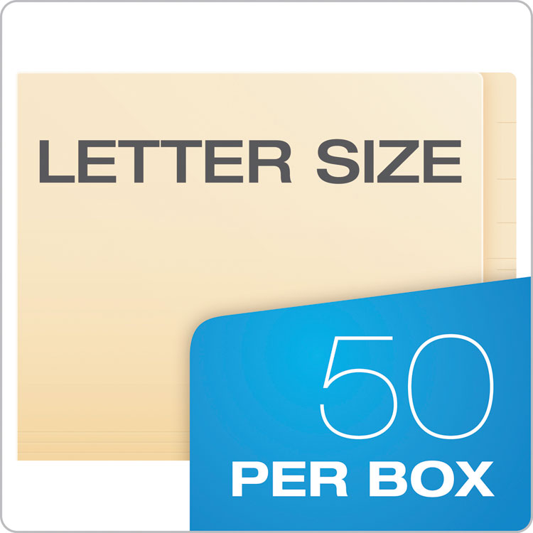 Manila Laminated End Tab Fastener Folders, Straight Tab, Expands 0.75", 2 Fasteners, Letter Size, 11-pt Manila, 50/Box