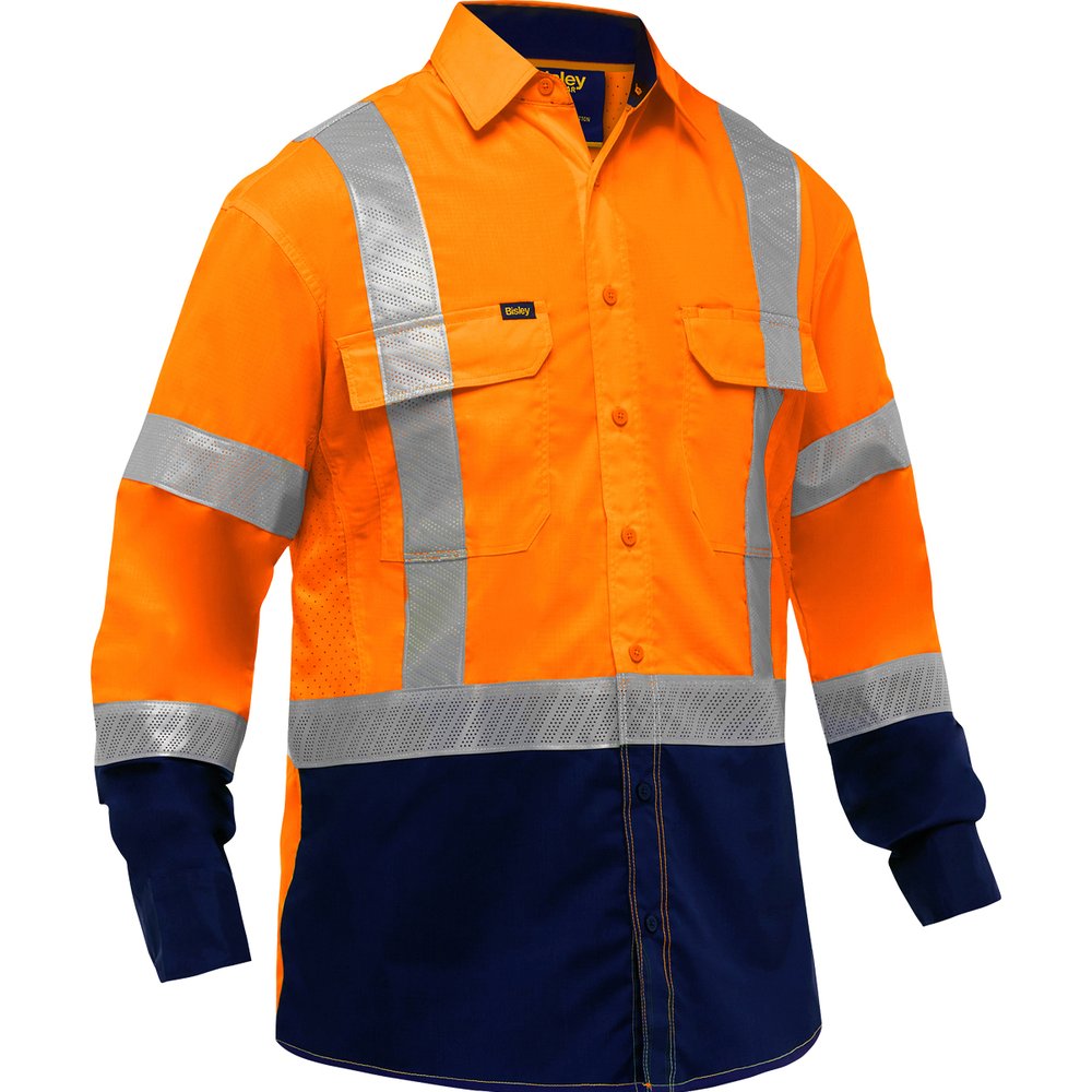 Bisley Workwear by PIP Type R Class 3 L-sleeveshirt X-airflow Navy