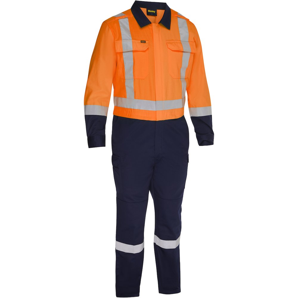 Bisley Workwear by PIP T R CL2 Vented COVERALLW/NAVY Bottom-ind. Wash