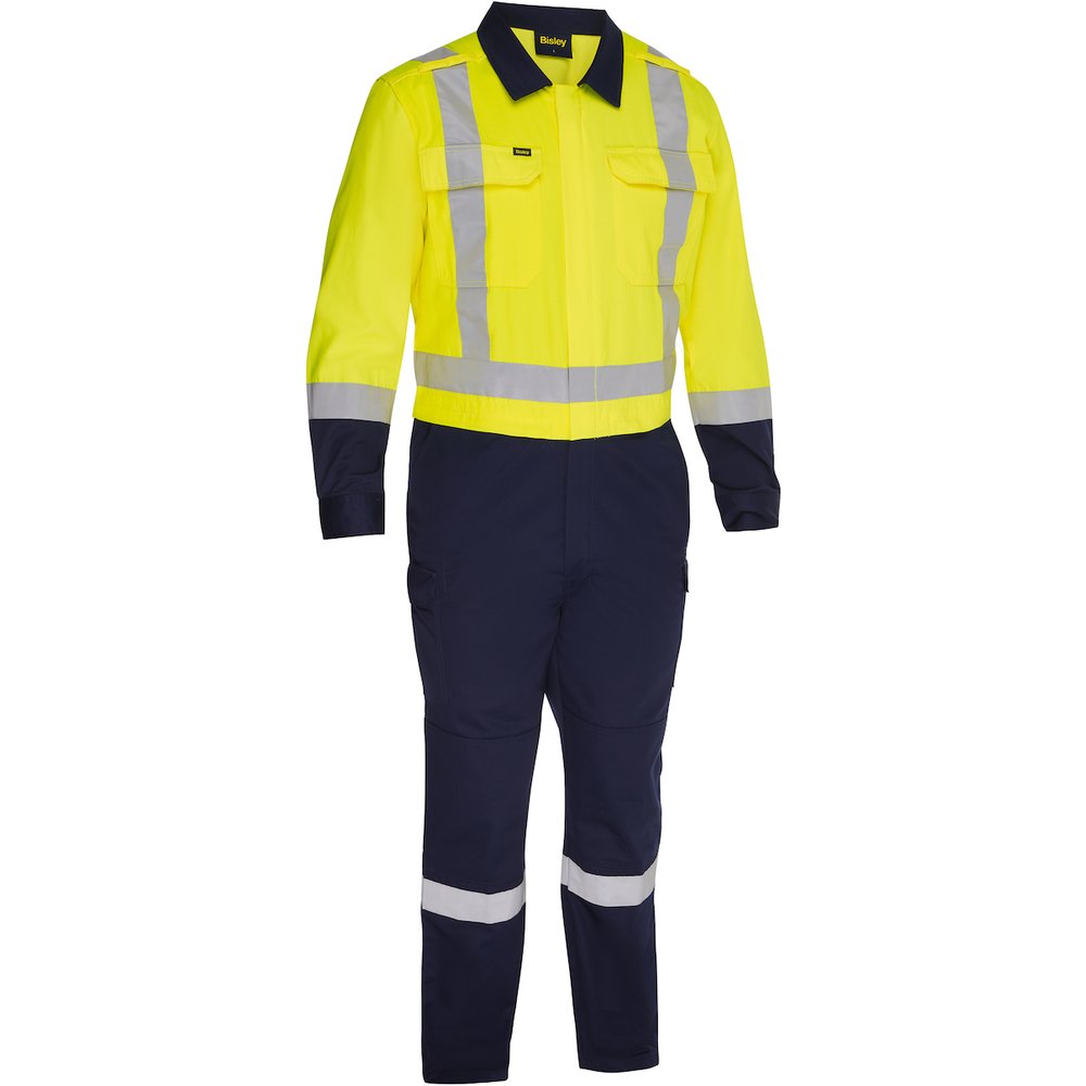 Bisley Workwear by PIP T R CL2 Vented COVERALLW/NAVY Bottom-ind. Wash