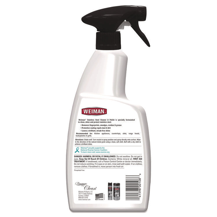 Stainless Steel Cleaner and Polish, 22 oz Spray Bottle, 6/Carton