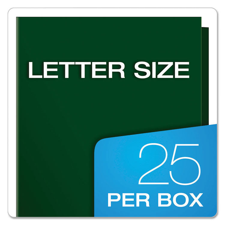 Laminated Twin Pocket Folders, Accommodates (100) 11 x 8.5 Sheets, Green, 25/Box