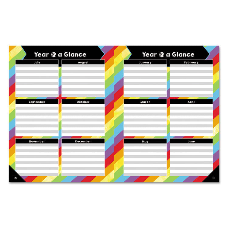 Teachers Planner, Weekly/Monthly, 7 Classes, Balloon Artwork, Multicolor Cover, 10.88 x 8.38 Sheets, 12-Month (July to June)