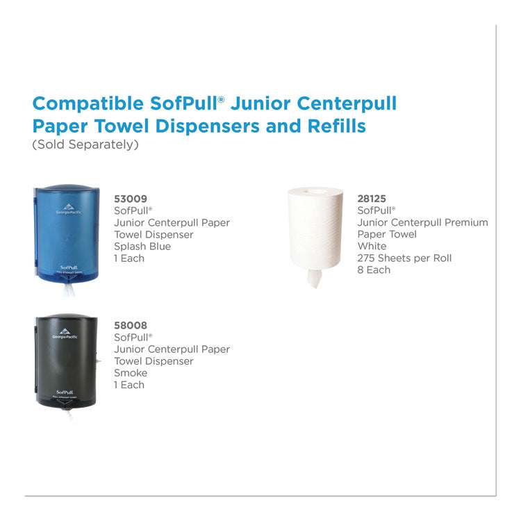 SofPull Premium Junior Capacity Towel, 1-Ply, 7.8 x 14.8, White, 225/Roll, 8 Rolls/Carton