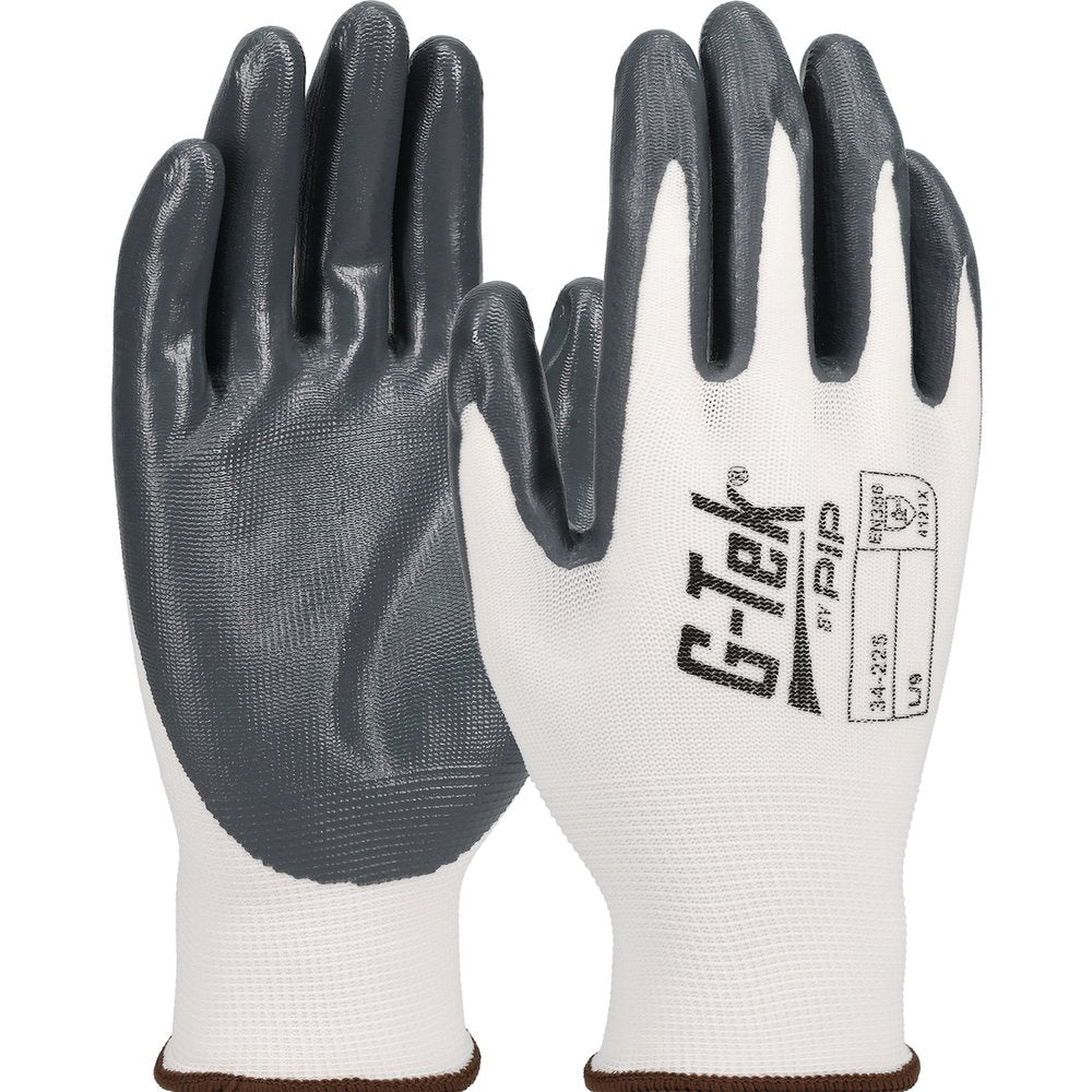G-tek GP GRY NIT ON Whny Coated Palm & Fingers, 12 Pairs/Dozen
