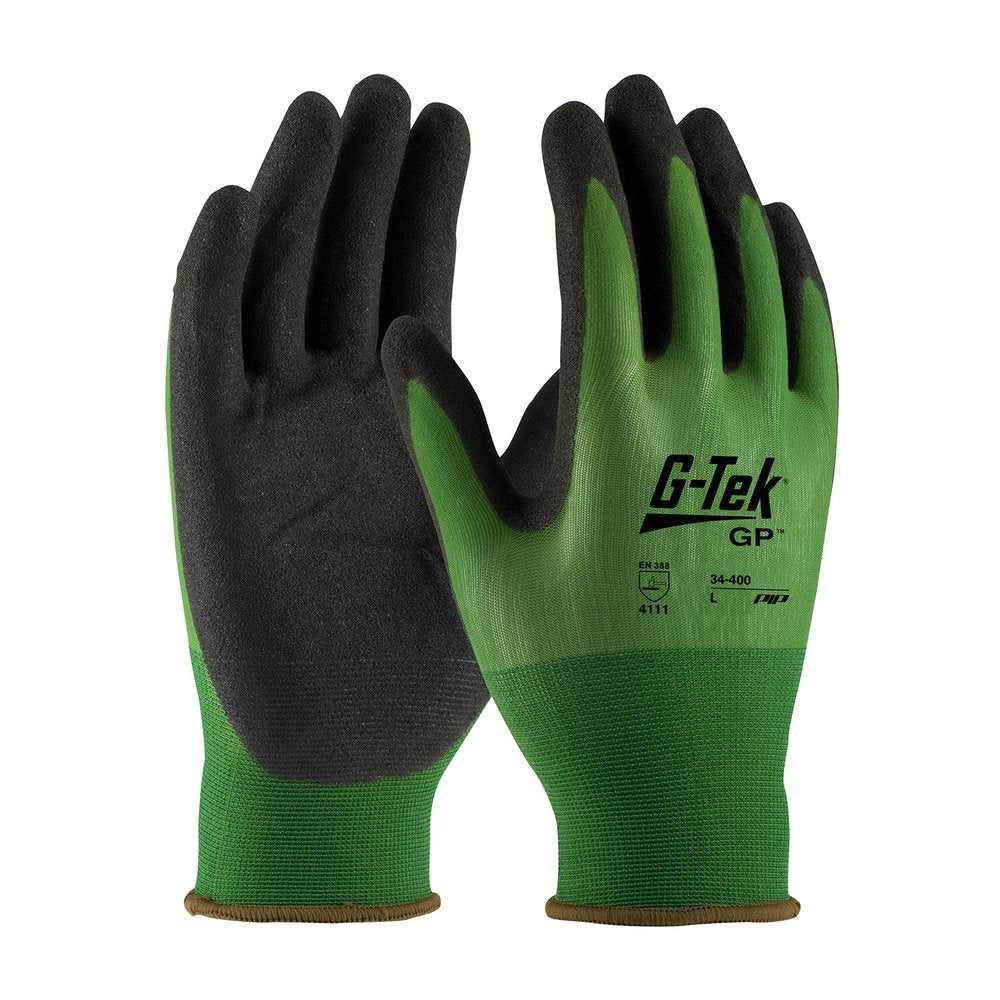 G-Tek by PIP Knit Nylon Glove W/NITRILE M.surf. P/F 18G TS L, 12 Pairs/Pack
